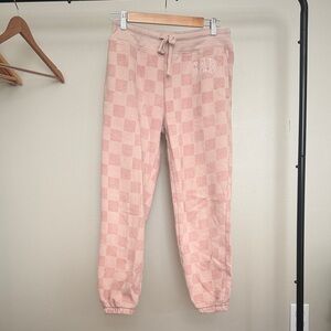 GAP Light Pink Checkered Joggers